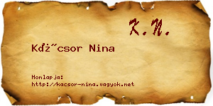 Kácsor Nina névjegykártya